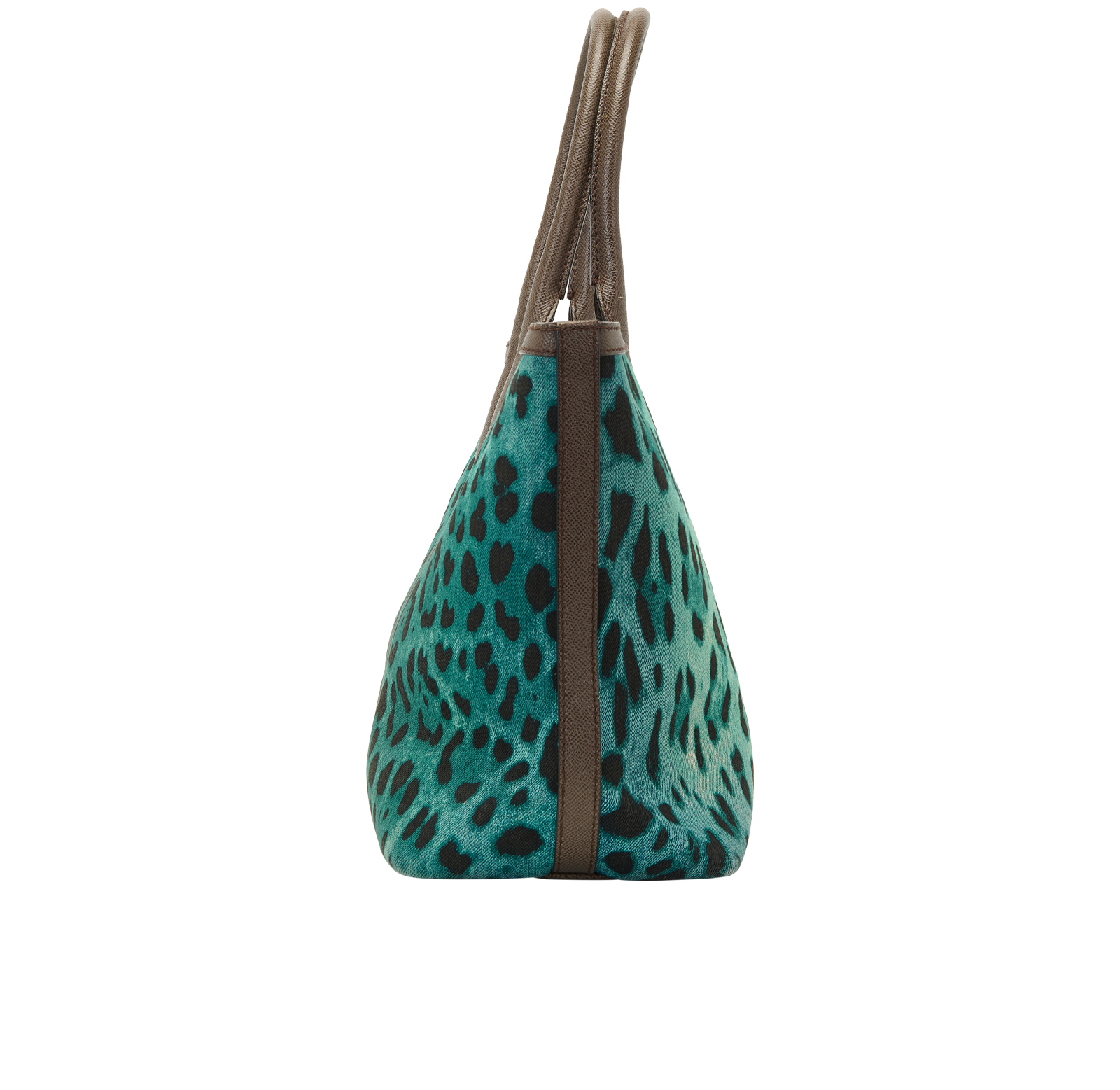 Leopard Tote, &pound;250, Handbags, Blue, Canvas, Side view